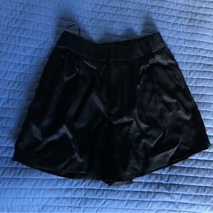 Black Satin Shorts